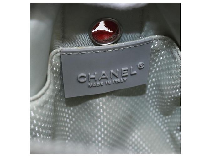 CHANEL Sports Line Schultertasche Nylon Weiß Silber CC Authentisch 194071 - Ansicht 15