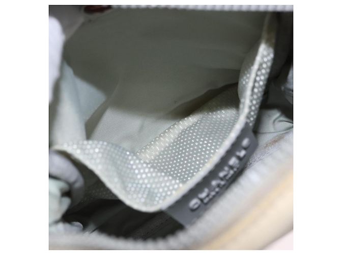 CHANEL Sports Line Schultertasche Nylon Weiß Silber CC Authentisch 194071 - Ansicht 19