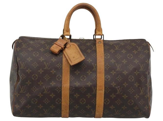 LOUIS VUITTON Borsa Boston Monogram Keepall 50 M41426 LV Auth 192652 Monogramma - vista 2