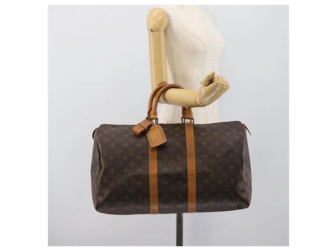 LOUIS VUITTON Borsa Boston Monogram Keepall 50 M41426 LV Auth 192652 Monogramma - vista 20