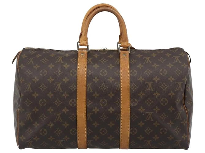 LOUIS VUITTON Borsa Boston Monogram Keepall 50 M41426 LV Auth 192652 Monogramma - vista 3