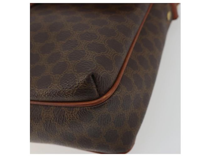 Céline Borsa a Spalla CELINE Macadam Canvas PVC Pelle Marrone Oro Auth 191139 D'oro - vista 10