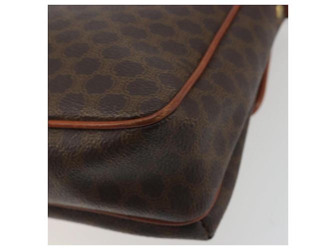 Céline Borsa a Spalla CELINE Macadam Canvas PVC Pelle Marrone Oro Auth 191139 D'oro - vista 12