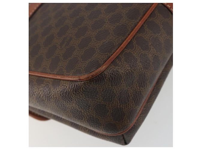 Céline Borsa a Spalla CELINE Macadam Canvas PVC Pelle Marrone Oro Auth 191139 D'oro - vista 13