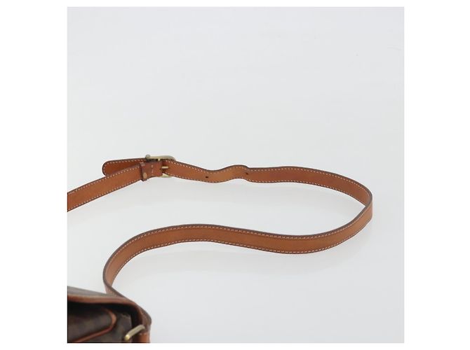 Céline Borsa a Spalla CELINE Macadam Canvas PVC Pelle Marrone Oro Auth 191139 D'oro - vista 8
