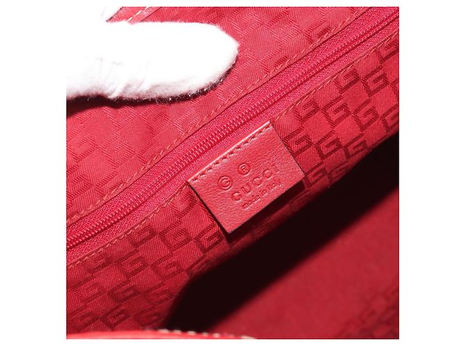 GUCCI GG Supreme Handtasche aus PVC und Leder Outlet Weiß Rot 257250 Auth ep15469 - Ansicht 17