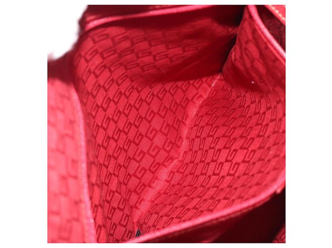 GUCCI GG Supreme Handtasche aus PVC und Leder Outlet Weiß Rot 257250 Auth ep15469 - Ansicht 22