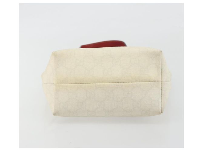 GUCCI GG Supreme Handtasche aus PVC und Leder Outlet Weiß Rot 257250 Auth ep15469 - Ansicht 9