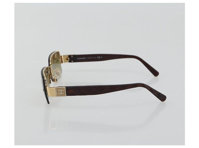 Gafas de sol CHANEL COCO de plástico Marrón CC Auth 190363 Castaño - vista 4