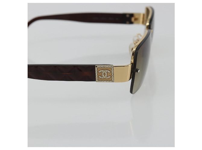 Gafas de sol CHANEL COCO de plástico Marrón CC Auth 190363 Castaño - vista 8
