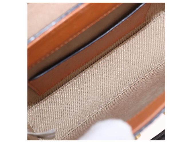 Bolsa de ombro MCM Vicetos em PVC e couro marrom com detalhes dourados Auth ka5379 - vista 16