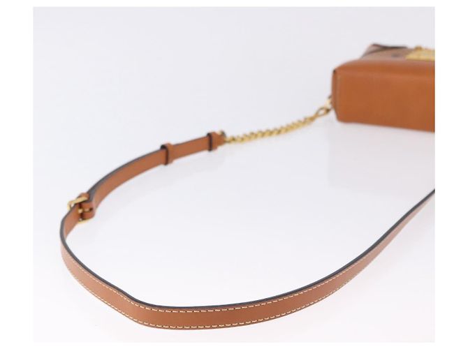 Bolsa de ombro MCM Vicetos em PVC e couro marrom com detalhes dourados Auth ka5379 - vista 7