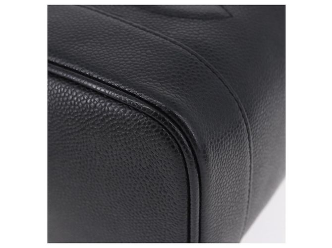 CHANEL COCO Mark Vanity Hand Bag Caviar Skin Black Gold CC Auth ki6768SAV Nero D'oro - vista 11