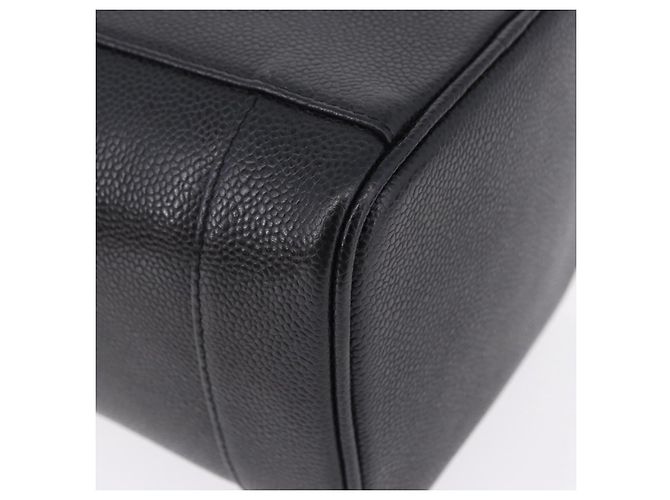 CHANEL COCO Mark Vanity Hand Bag Caviar Skin Black Gold CC Auth ki6768SAV Nero D'oro - vista 12