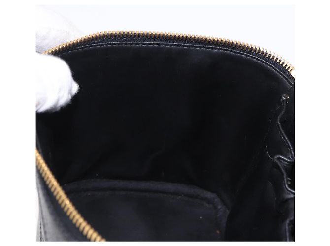 CHANEL COCO Mark Vanity Hand Bag Caviar Skin Black Gold CC Auth ki6768SAV Nero D'oro - vista 19