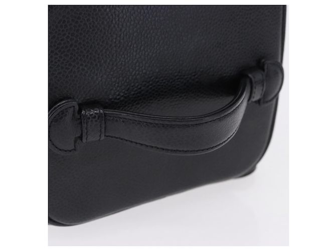 CHANEL COCO Mark Vanity Hand Bag Caviar Skin Black Gold CC Auth ki6768SAV Nero D'oro - vista 7