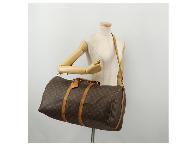 LOUIS VUITTON Monogram Keepall Bandouliere 55 Borsa Boston M41414 LV Auth 192976 Monogramma - vista 26