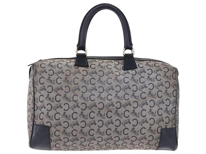 Céline Borsa Boston CELINE C Sulky in tela Navy e finiture oro Auth ep15354 Blu navy - vista 2