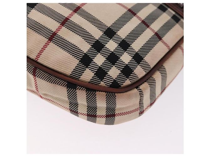 Borsa a tracolla BURBERRY Nova Check in tela beige argento Auth hk3936 - vista 11