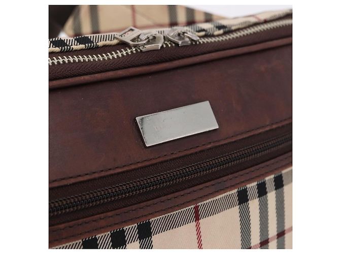 Borsa a tracolla BURBERRY Nova Check in tela beige argento Auth hk3936 - vista 14