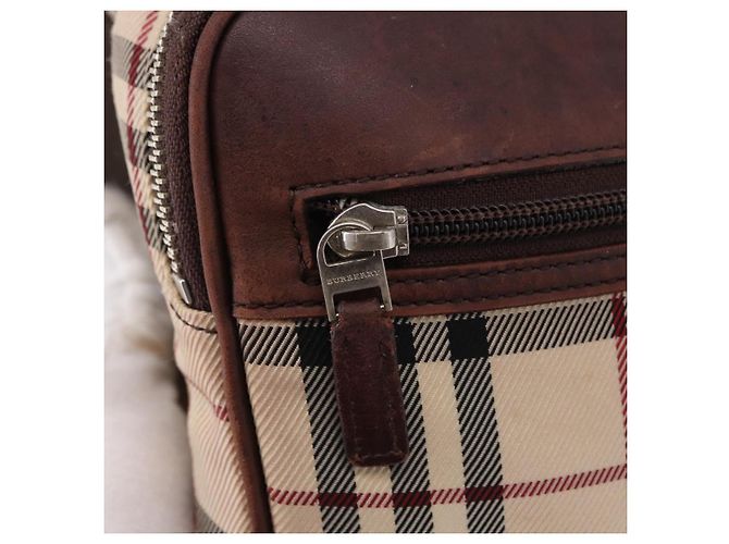 Borsa a tracolla BURBERRY Nova Check in tela beige argento Auth hk3936 - vista 15