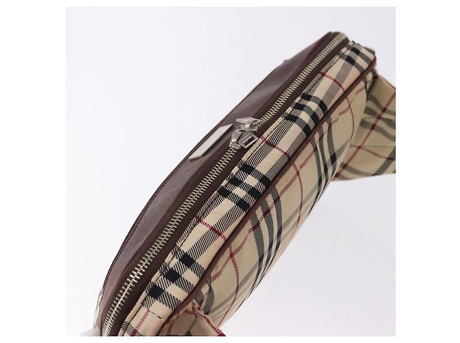 Borsa a tracolla BURBERRY Nova Check in tela beige argento Auth hk3936 - vista 6