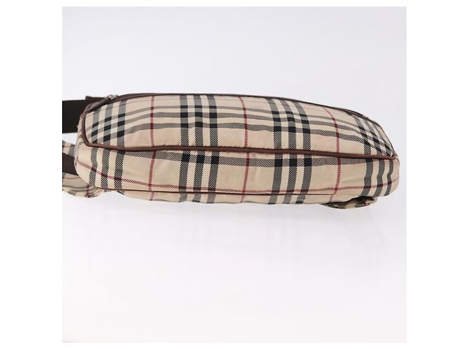 Borsa a tracolla BURBERRY Nova Check in tela beige argento Auth hk3936 - vista 9