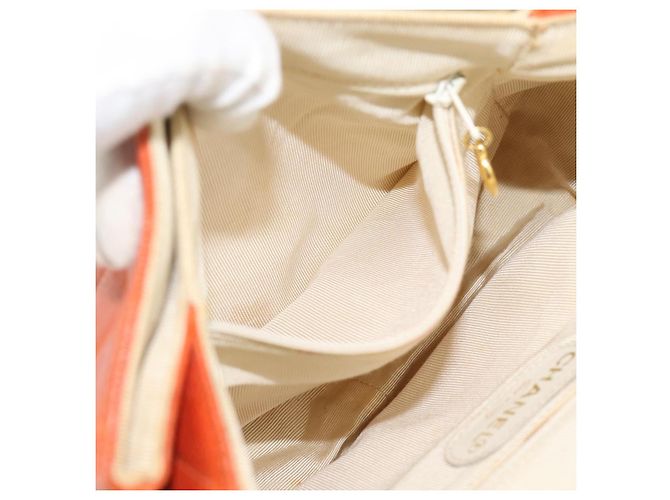 CHANEL Matelasse Backpack Caviar Skin Orange Gold CC Auth bs36193 D'oro Arancione - vista 24