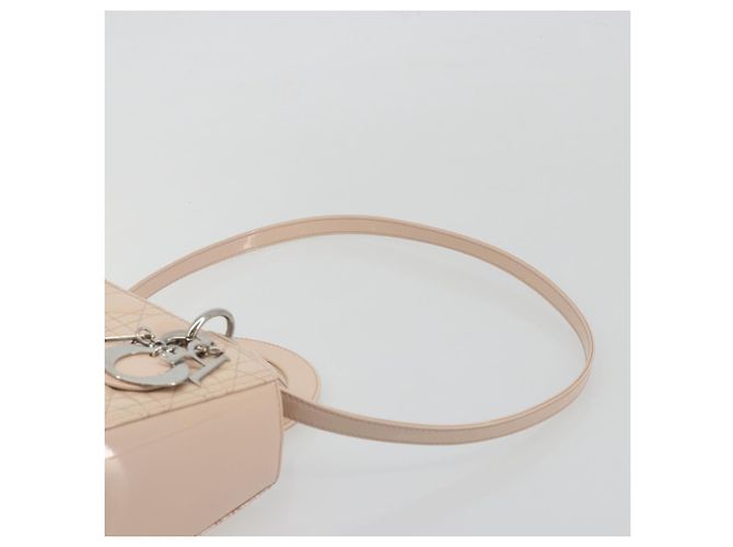 Borsa Christian Dior Lady Dior Canage Large in pelle vernice 2way Rosa Autentica 193127 Argento - vista 10