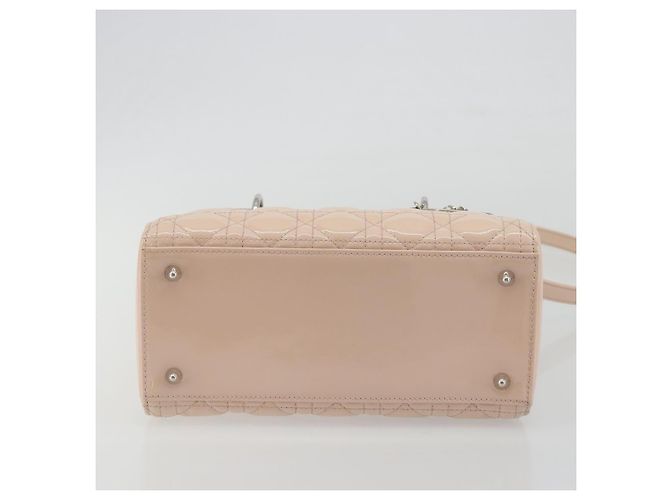 Borsa Christian Dior Lady Dior Canage Large in pelle vernice 2way Rosa Autentica 193127 Argento - vista 11