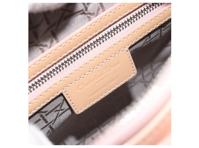 Borsa Christian Dior Lady Dior Canage Large in pelle vernice 2way Rosa Autentica 193127 Argento - vista 18