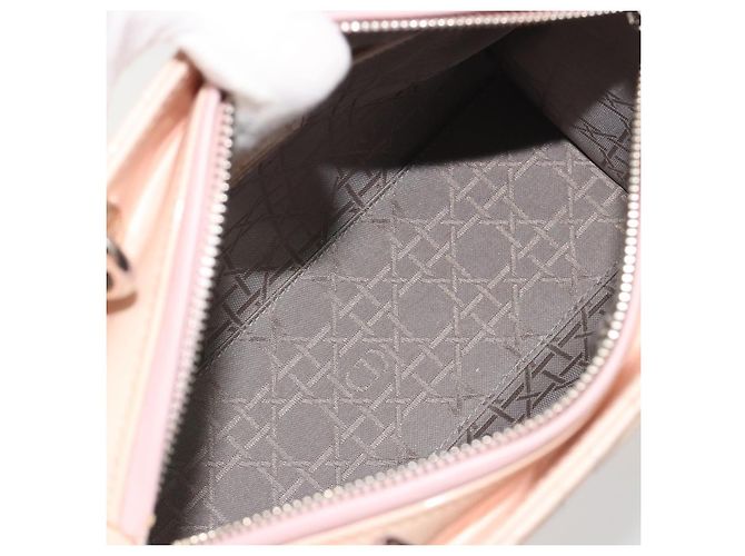 Borsa Christian Dior Lady Dior Canage Large in pelle vernice 2way Rosa Autentica 193127 Argento - vista 19