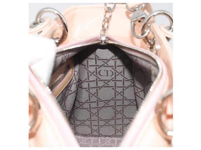 Borsa Christian Dior Lady Dior Canage Large in pelle vernice 2way Rosa Autentica 193127 Argento - vista 20