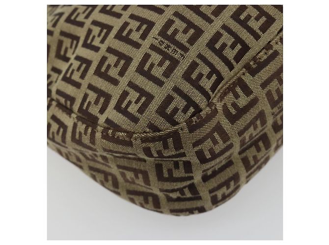 FENDI Zucchino Canvas Hand Bag Beige Gold Auth ep15560 Golden - view 13
