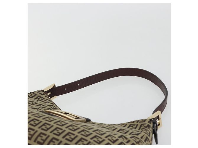 FENDI Zucchino Canvas Hand Bag Beige Gold Auth ep15560 Golden - view 8