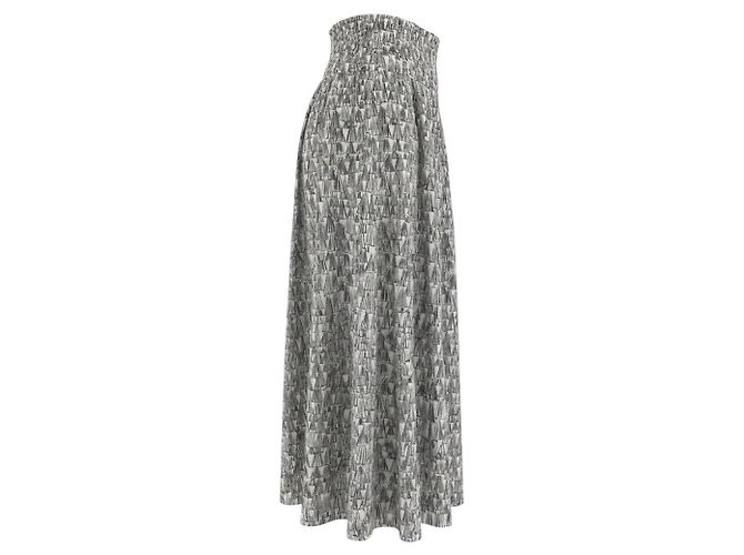 Falda midi de algodón estampado Akris Blanco / Negro - vista 2