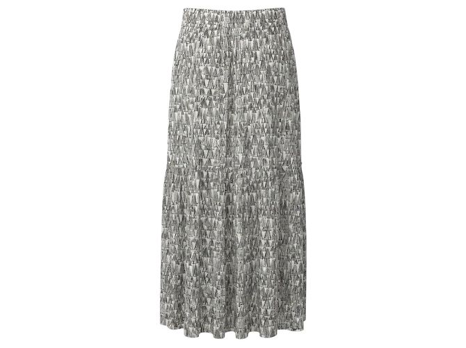 Falda midi de algodón estampado Akris Blanco / Negro - vista 3