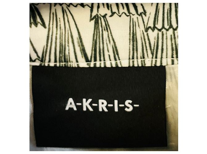 Falda midi de algodón estampado Akris Blanco / Negro - vista 4