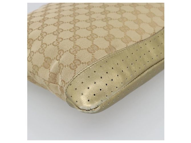 Borsa a Spalla GUCCI GG Canvas Beige Oro 145857 Auth BA14114 D'oro - vista 13