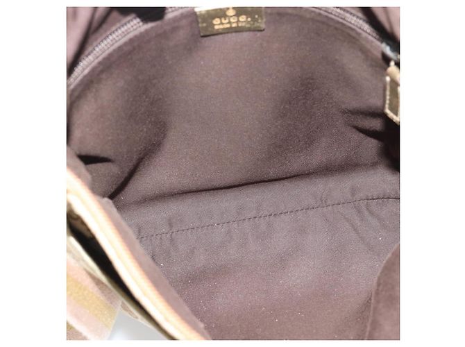 Borsa a Spalla GUCCI GG Canvas Beige Oro 145857 Auth BA14114 D'oro - vista 16