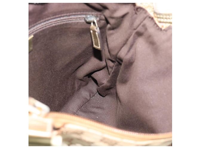 Borsa a Spalla GUCCI GG Canvas Beige Oro 145857 Auth BA14114 D'oro - vista 17