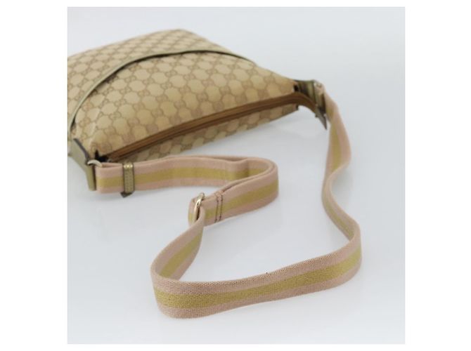 Borsa a Spalla GUCCI GG Canvas Beige Oro 145857 Auth BA14114 D'oro - vista 7