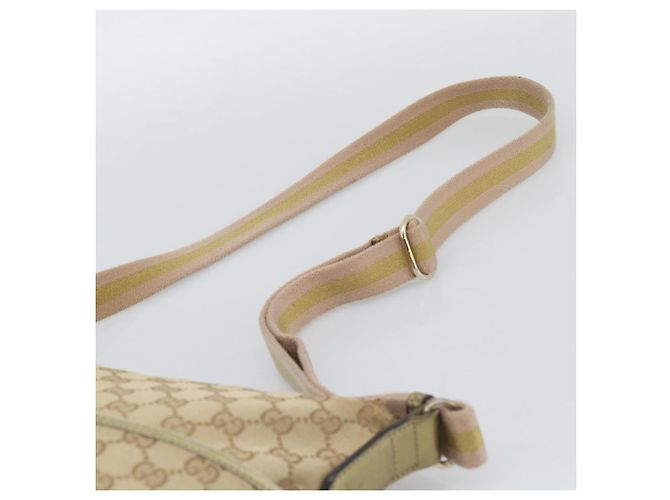 Borsa a Spalla GUCCI GG Canvas Beige Oro 145857 Auth BA14114 D'oro - vista 8