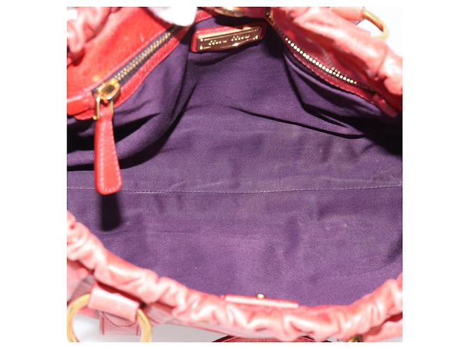 Borsa a mano Miu Miu Side Ribbon in pelle 2way Orange Gold Auth am12203V D'oro Arancione - vista 17