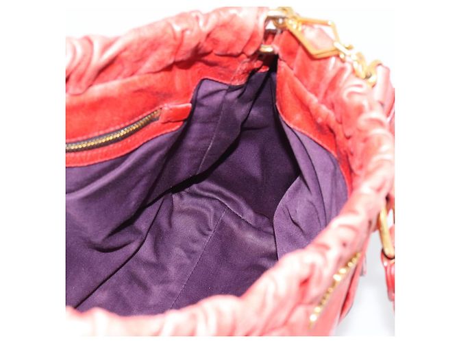 Borsa a mano Miu Miu Side Ribbon in pelle 2way Orange Gold Auth am12203V D'oro Arancione - vista 18