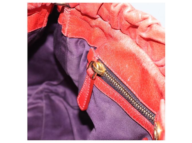 Borsa a mano Miu Miu Side Ribbon in pelle 2way Orange Gold Auth am12203V D'oro Arancione - vista 20