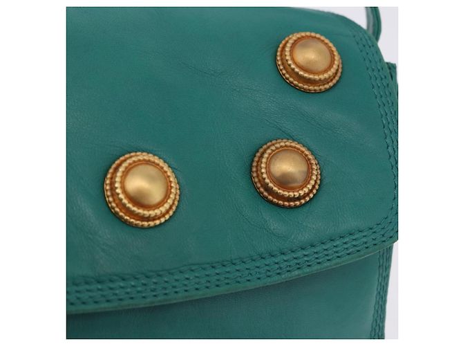 Borsa a Spalla LOEWE in Pelle Verde Oro Auth 190720A D'oro - vista 19