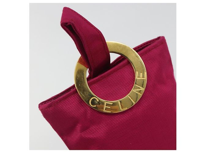 Céline CELINE Circle Pouch Nylon Rosa Goldfarben Auth ar14102 Pink - Ansicht 14