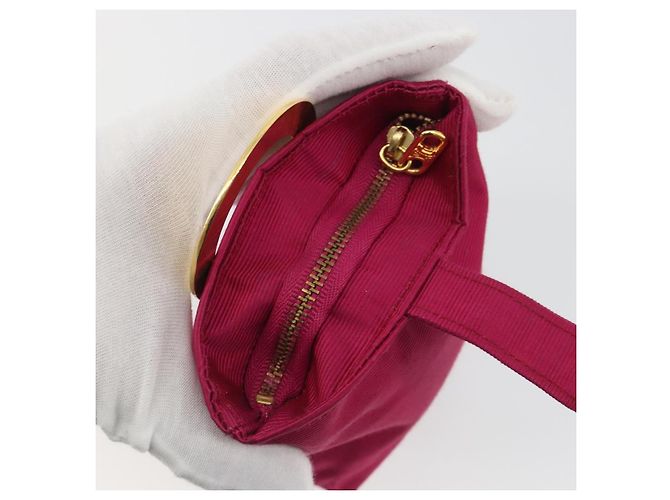Céline CELINE Circle Pouch Nylon Rosa Goldfarben Auth ar14102 Pink - Ansicht 15