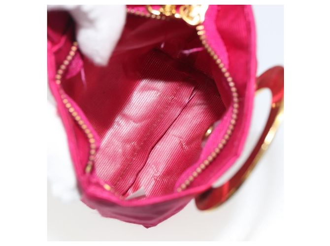 Céline CELINE Circle Pouch Nylon Rosa Goldfarben Auth ar14102 Pink - Ansicht 17